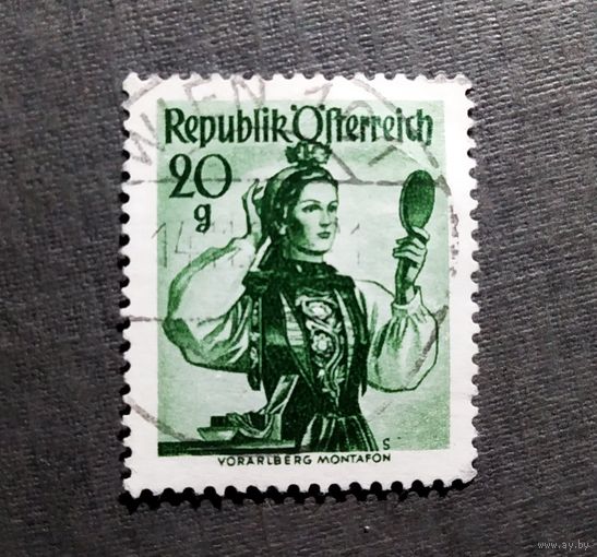 Марки Австрия 1948 год Национальный костюм