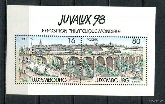 Люксембург - 1998 - Городской пейзаж. Мост. Филателистическая выставка JUVALUX 98 - [Mi. bl. 17] - 1 блок. MNH.  (Лот 38HY)-TG3P46