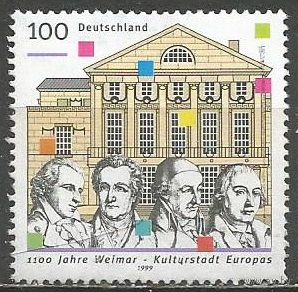 Германия. 1100 лет г.Веймара. Культурная столица Европы. 1999г. Mi#2028.