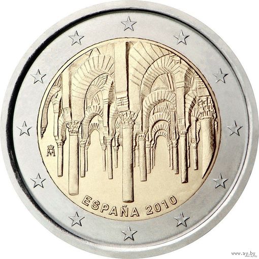 2 евро 2010 Испания Исторический центр города Кордова UNC из ролла