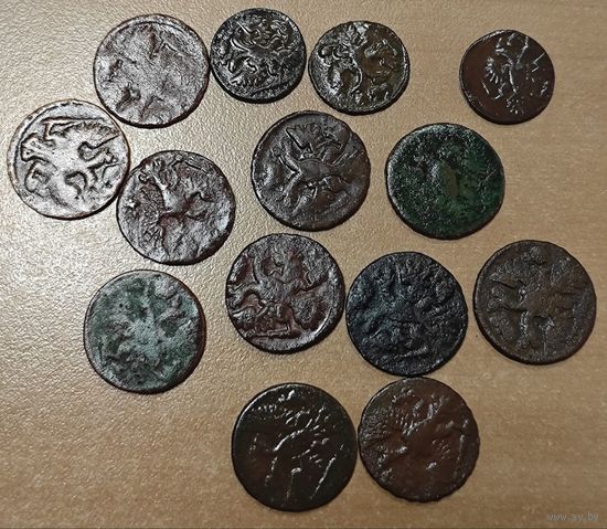 Деньги полушки. Лотом. 14 штук