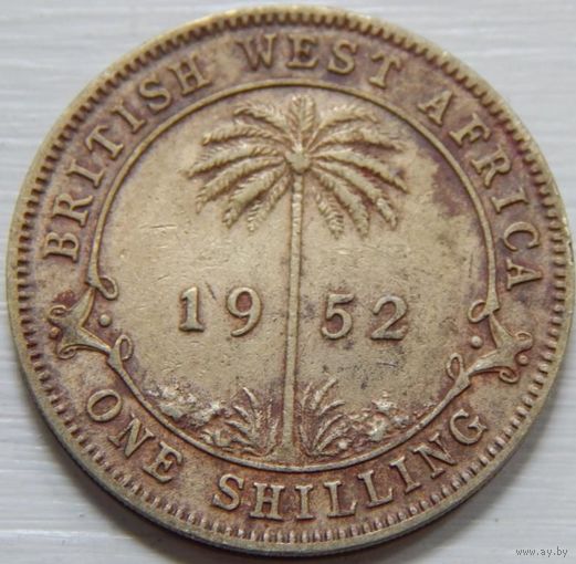 6. Британская Западная Африка 1 шиллинг 1952 год.