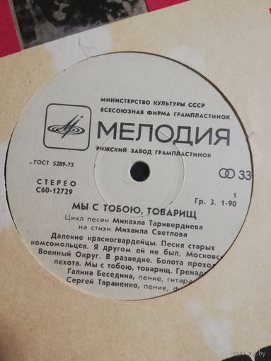 Микаэл Таривердиев	Мы с тобою,товарищ	Галина Беседина и Сергей Тараненко
