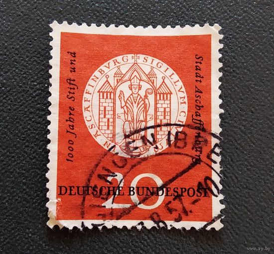 Марка Германия 1957 год 1000 лет Ашаффенбургу
