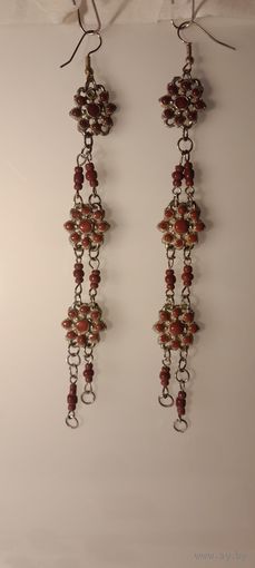 Серьги длинные цепи