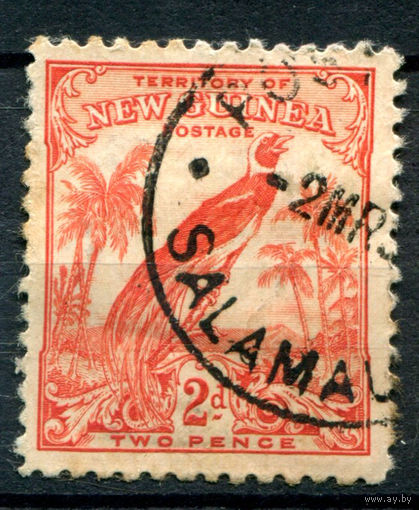Британские колонии - Новая Гвинея - 1932г. - райская птица, 2 P - 1 марка - гашёная [Mi 94]. #3-WB-66-A-1