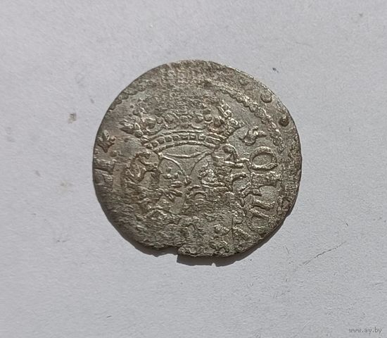 Солiд i Ваза! 1618 Сигизмунд III, Вильно. Лист в конце легенды на реверсе. Редкий