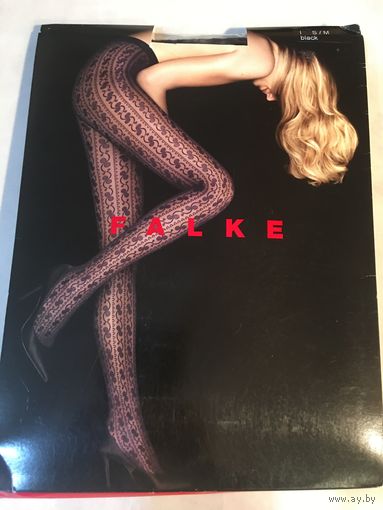 Колготки FALKE 44-46 Германия Новые Чёрные с рисунком