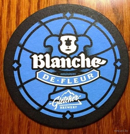 Подставка под пиво Blanche de Fleur крафтовой пивоварни Gletcher Brewery /г.Клин, Московская обл., Россия/