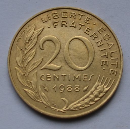 Франция, 20 сантимов 1988 г.