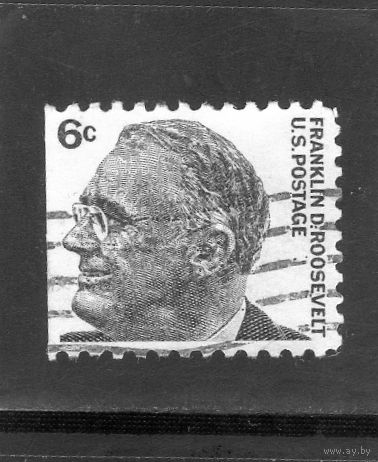 США.Ми-894.Франклин Делано Рузвельт (1882-1945), 32-й президент Серия: Знаменитые американцы.1966.
