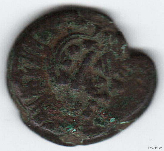 Пантикапей Дихалк ЛС - Голова безбородого Сатира влево. ОС - Лук, стрела, ПАNTI III век до Н.Э.