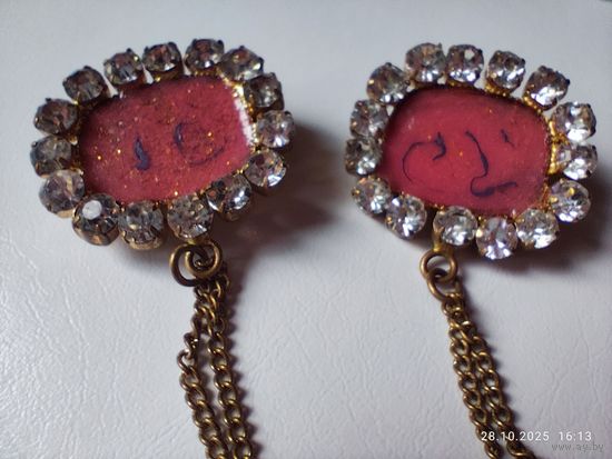 Брошь шатлен розовая