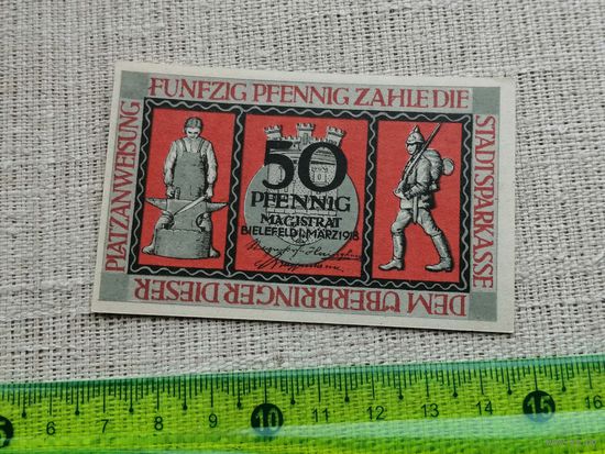 Германия-нотгельд 50  пфенингов  Bielefeld 1918