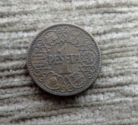 Werty71 Испания 1 песета 1944