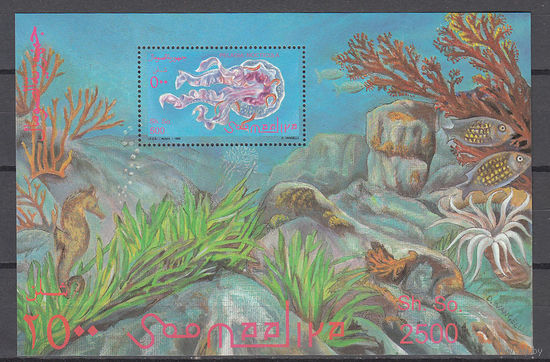 Морская фауна. Медузы. Сомали. 1995. 1 блок. Michel N бл37 (6,5 е).
