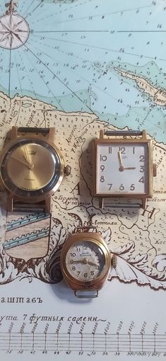 Позолоченные женские часы 3 шт.