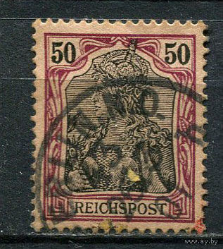 Рейх - 1900 - Аллегория Германия 50Pf - [Mi.61] - 1 марка. Гашеная.  (Лот 58HB)-T4P51