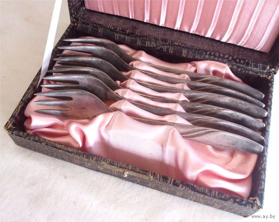 Вилки десертные в футляре Набор 6 шт Серебрение SAM Германия