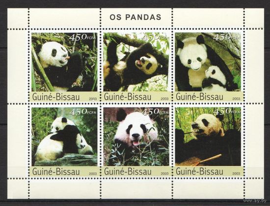 Гвинея-Бисау 2003 ** Фауна Панды MNH лист 6 марок