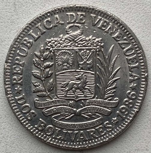 Венесуэла 2 боливара 1986 г.
