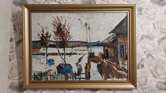 Довгялло Михаил Хрисанфович 1908-1978г К/м "Зимний день в Лагойске"1959г