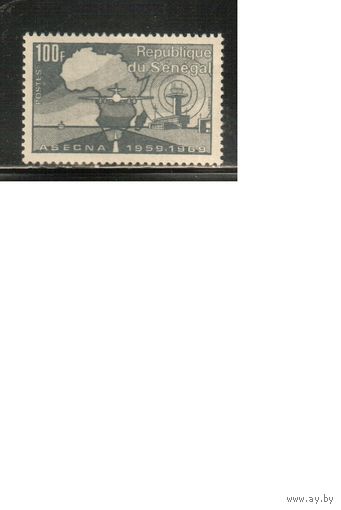Сенегал-1969 (Мих.410) ,  ** , Самолет, Карта (одиночка)