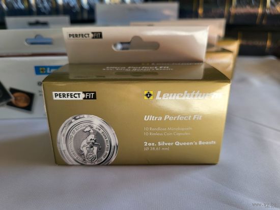 РАСПРОДАЖА! Капсулы для монет Leuchtturm Ultra 37 мм * 10 штук! Целая упаковка! Германия, Лёйхтурм, Leuchtturm! РАСПРОДАЖА!