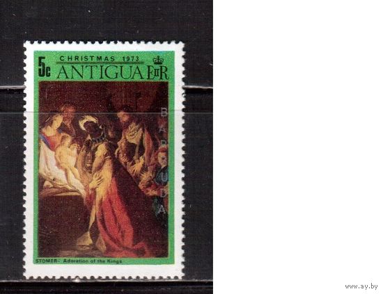 Барбуда-1973, (Мих.132) **, Рождество, Живопись,