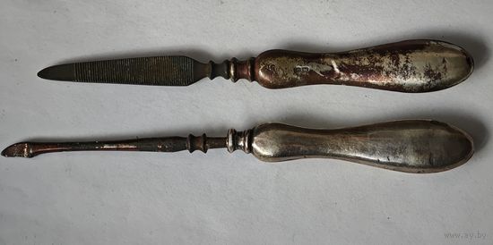 Для маникюра , серебро (ручки )