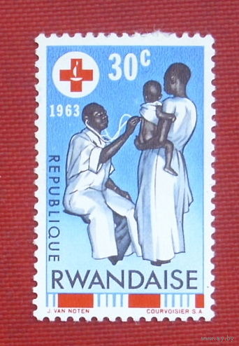 Руанда. Красный крест. ( 1 марка ) 1963 года. 1-6.
