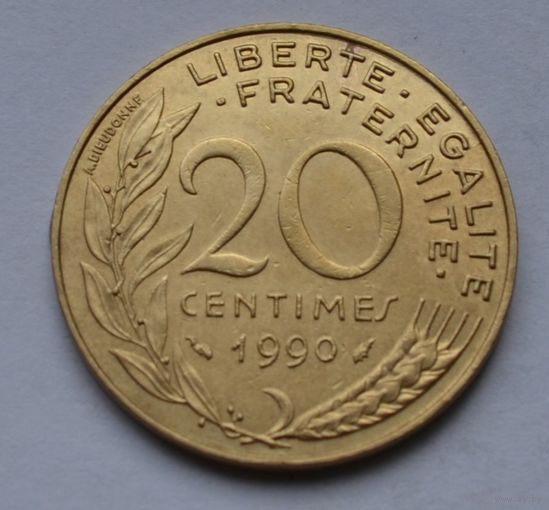 Франция, 20 сантимов 1990 г.