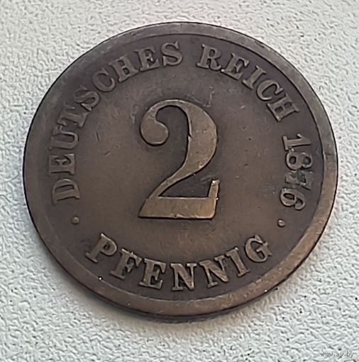 Германия 2 пфеннига, 1876 F  4-4-26