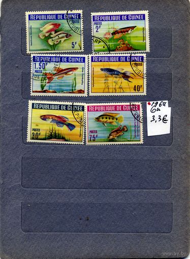 ГВИНЕЯ, 1962,  РЫБЫ, серия 6м гашен