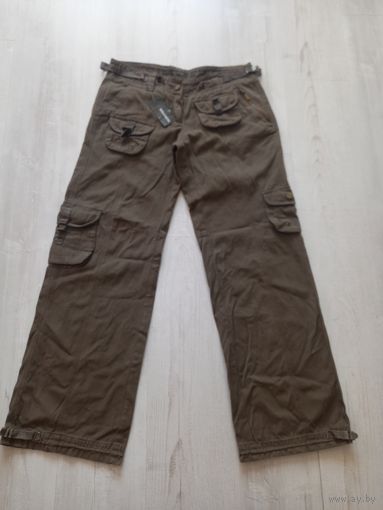 Штаны широкие трубы , багги,  стиль милитари