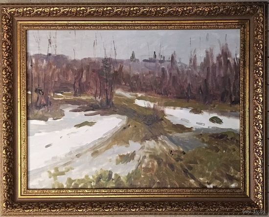 Азгур Г.Г."Моя земля",1957 г. К/М. 35х46,5 см.