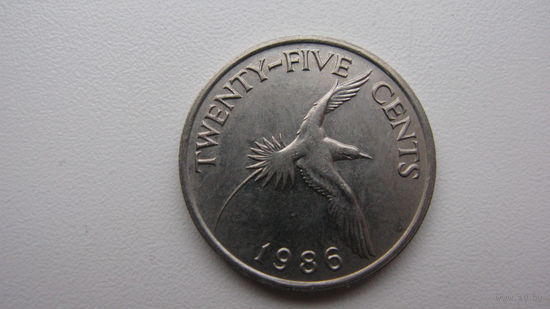 Бермуды 25 центов 1986 г.