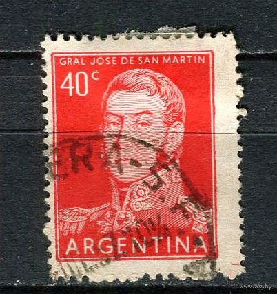 Аргентина - 1954/1959 - Генерал Хосе де Сан-Мартин 40С - [Mi.621] - 1 марка. Гашеная.  (Лот 27BZ)