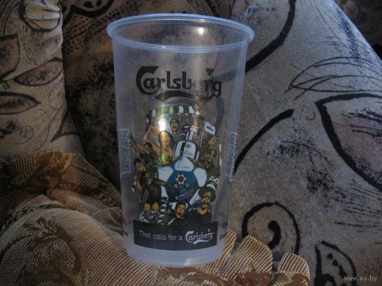 Пивной бокал Carlsberg (Евро-2012, Чемпионат Европы по футболу, пластик)