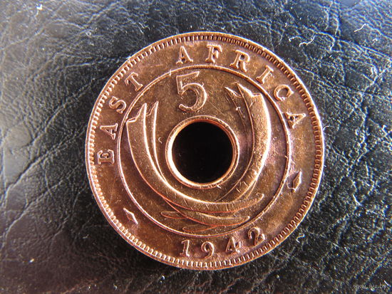 Британская Восточная Африка. 5 цент. 1942. С 20 копеек. Распродажа коллекции. Смотрите другие лоты.