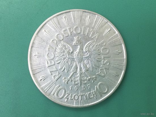 Польша 10 злотых 1937 Пилсудский
