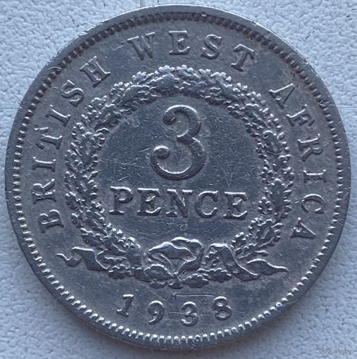 Британская Западная Африка 3 пенса 1938 г.