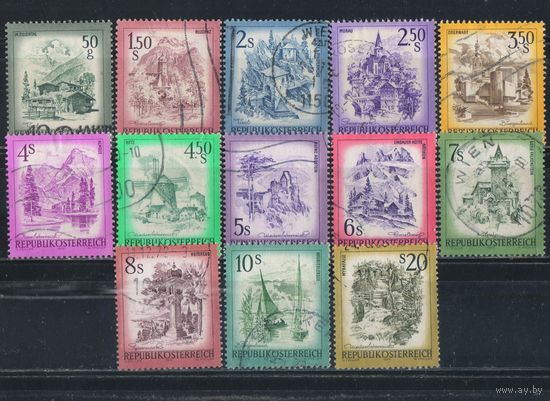 Австрия Респ 1974-7 Вып Туризм Виды #1430,1432-3,1439-42,1475,1477,1506,1519,1565