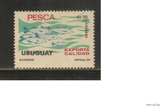Уругвай-1986(Мих.1748) , **  , Морская фауна, Рыбы  (одиночка)