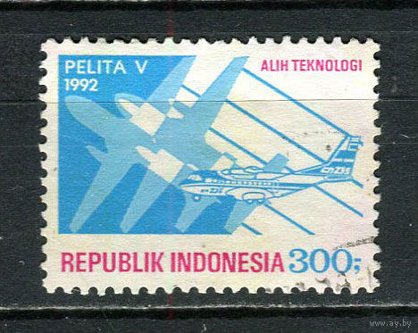 Индонезия - 1992 - Авиация 300R - [Mi.1418] - 1 марка. Гашеная.  (Лот 16HP)-T2P39
