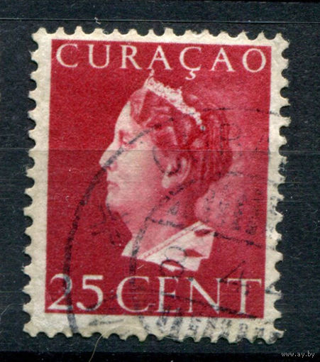 Нидерландские колонии - Кюрасао - 1946/47г. - королева Вильгельмина, 25 с - 1 марка - гашёная [Mi 226]. #3-WB-93-A-1