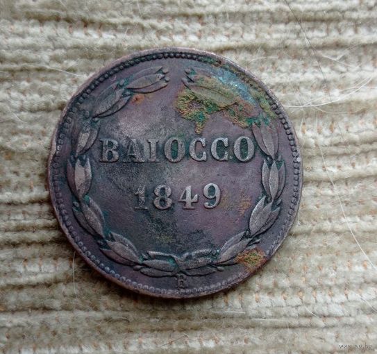 Werty71 Ватикан Пий IХ 1 байокко 1849