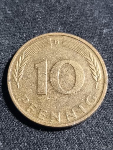 Германия 10 пфеннигов 1988 D