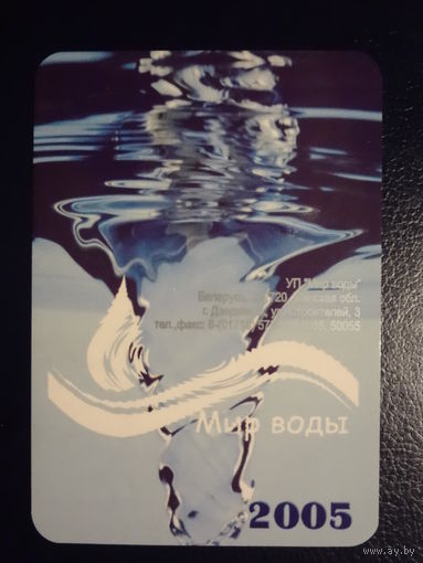 Календарик 2005 г.  Мир воды.   (Дзержинск).