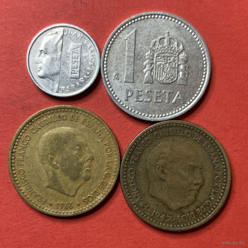 Испания 4 монеты по 1 песете